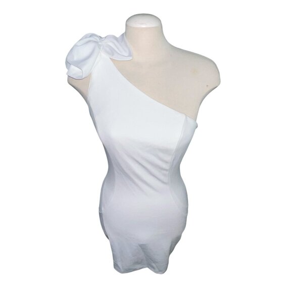 Lulus Unstoppable Stunner White Ruffled One-Shoulder Mini Dress Sz Small White - Picture 7 of 16